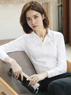 设计感小众面试上班长袖 工作服上衣春秋衬衫 女职业气质正装 白衬衫