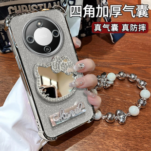 适用荣耀X70i水钻KT猫手机壳X60GT全包x50iplus四角防摔x40气囊x30支架x20se女x10新款 保护套ins风 honor专用