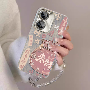 适用发财钱袋OPPOA5PRO手机壳A3iplus全包A2M专用A97高级感A96挂绳93羽纱72新款58X女55带镜头膜11防摔保护套