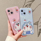 适用于17air苹果15新款 16E手机壳iPhone14Plus玻璃13mini创意12卡通11ProMAX动漫多啦A梦全包6防摔套7金属漆8