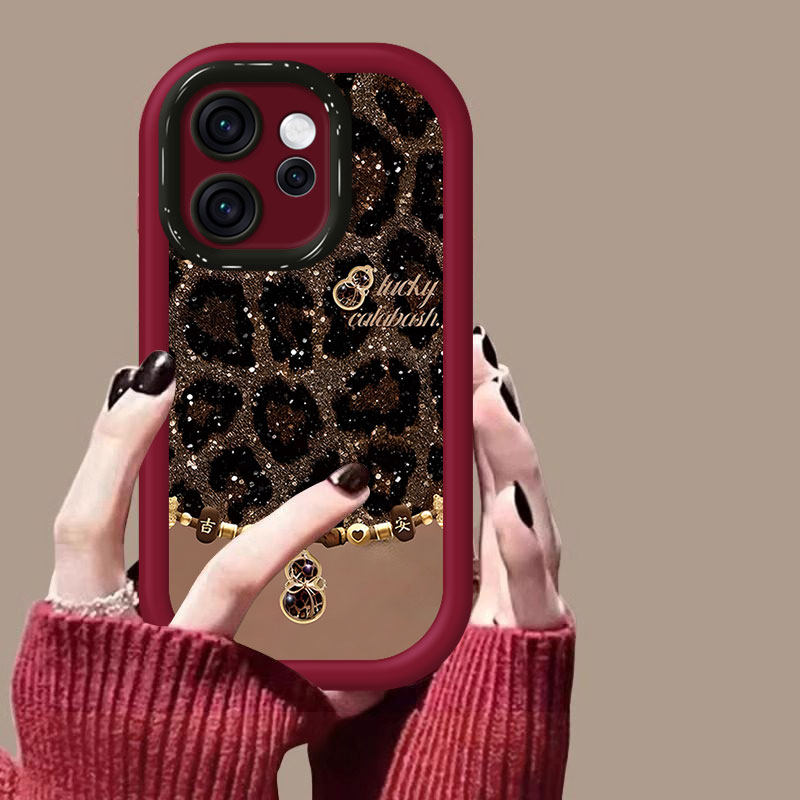 适用2026豹纹葫芦OPPOReno15C手机壳14国潮13本命年12红色11新款10pro+女9防摔8保护套7se高级感6全包5K马年3