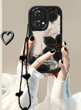 适用于OPPOK10x网红同款手机壳黑白水墨花朵女OPPOPGGM10大眼睛创意硅胶保护套全包边防摔壳