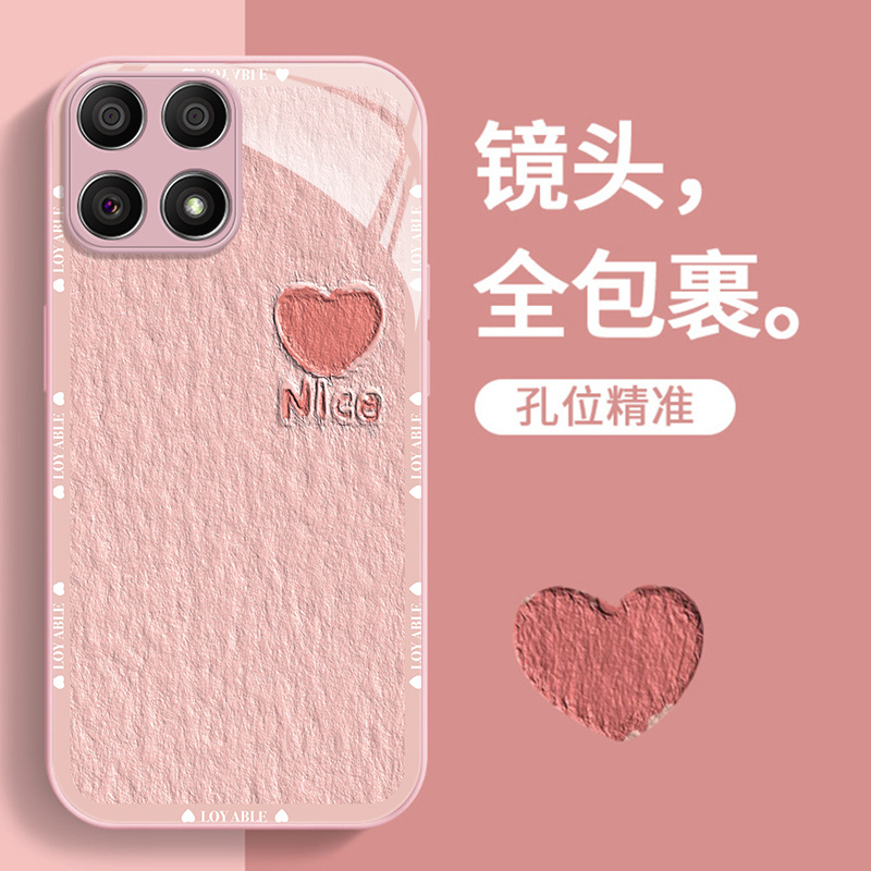 荣耀X30i钢化玻璃简约手机壳防摔