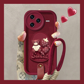 k40s支架k30极速版 适用小熊草莓红米K80pro手机壳K70至尊版 专用K60冠军全包k50E新款 软redmi女防摔保护套外壳