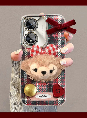 适用达菲熊oppoA97手机壳A96新款A93女款72卡通58防摔A6GT保护套A2M全包A3iplus高级感55可爱A32冬天A1/A5X