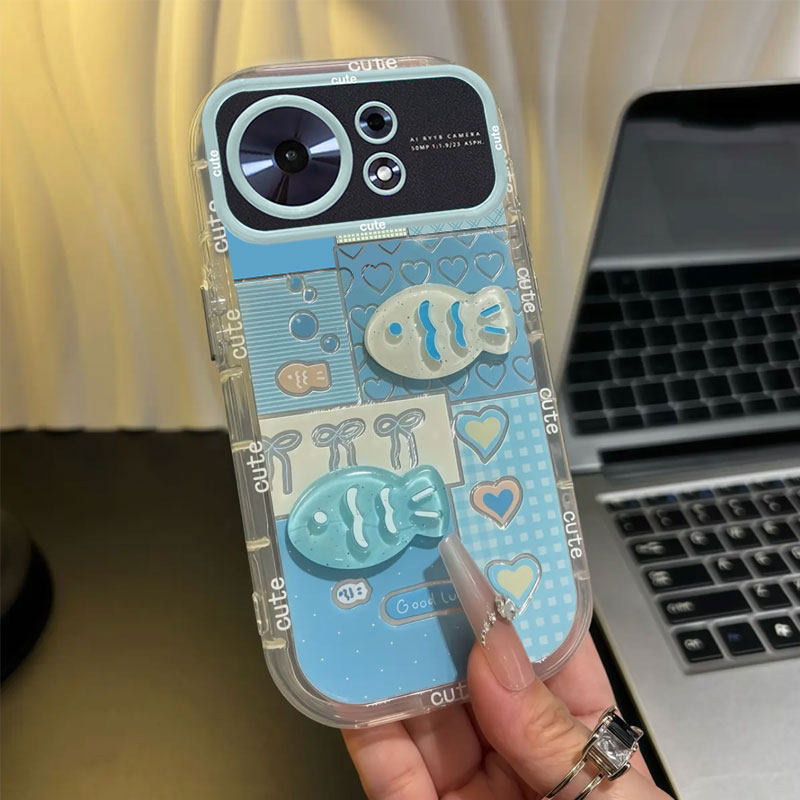 适用格纹小鱼华为麦芒30手机壳20羽纱泡芙10se可爱少女保护套ins风时尚防摔新品全包爆款ins风超火高级感专用