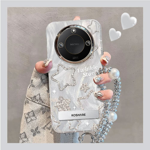 适用荣耀X系列闪粉星星手机壳