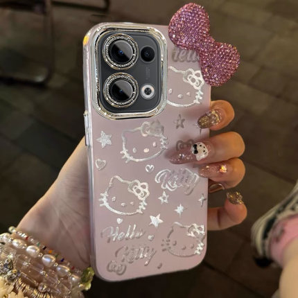 适用HelloKitty凯蒂猫OPPOReno14手机壳13女12羽纱11可爱10pro+镜头膜9蝴蝶结8全包7防摔6保护套5新款