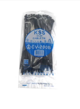 进口 凯士士KSS尼龙扎带CV-200B 4.6×203mm 黑色UL扎带 100PCS