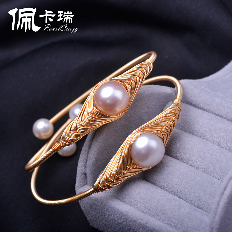 Peikarui Imported 14k Cover with gold leaf manual Around the wire freshwater Pearl Elastic force Bracelet Hand ring Opening Bohemiain the Jewelry/Diamond/Jade/Gold , Natural pearls (New) , Bracelets  category - from Buy2taobao.com to provide professional Taobao agent buy service