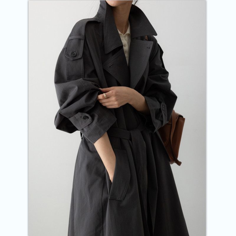 宽松大码长款风衣百搭军工装外套