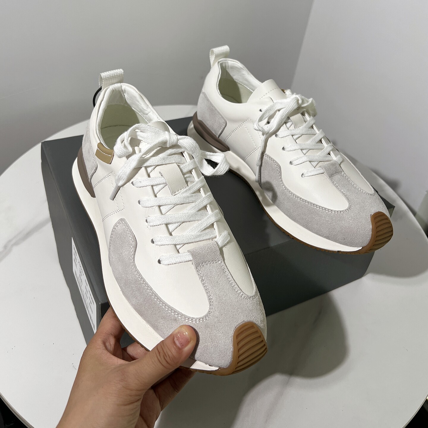 经典阿甘鞋！高尔夫系列！琎口U质牛皮！复古真皮运动休闲鞋男 潮