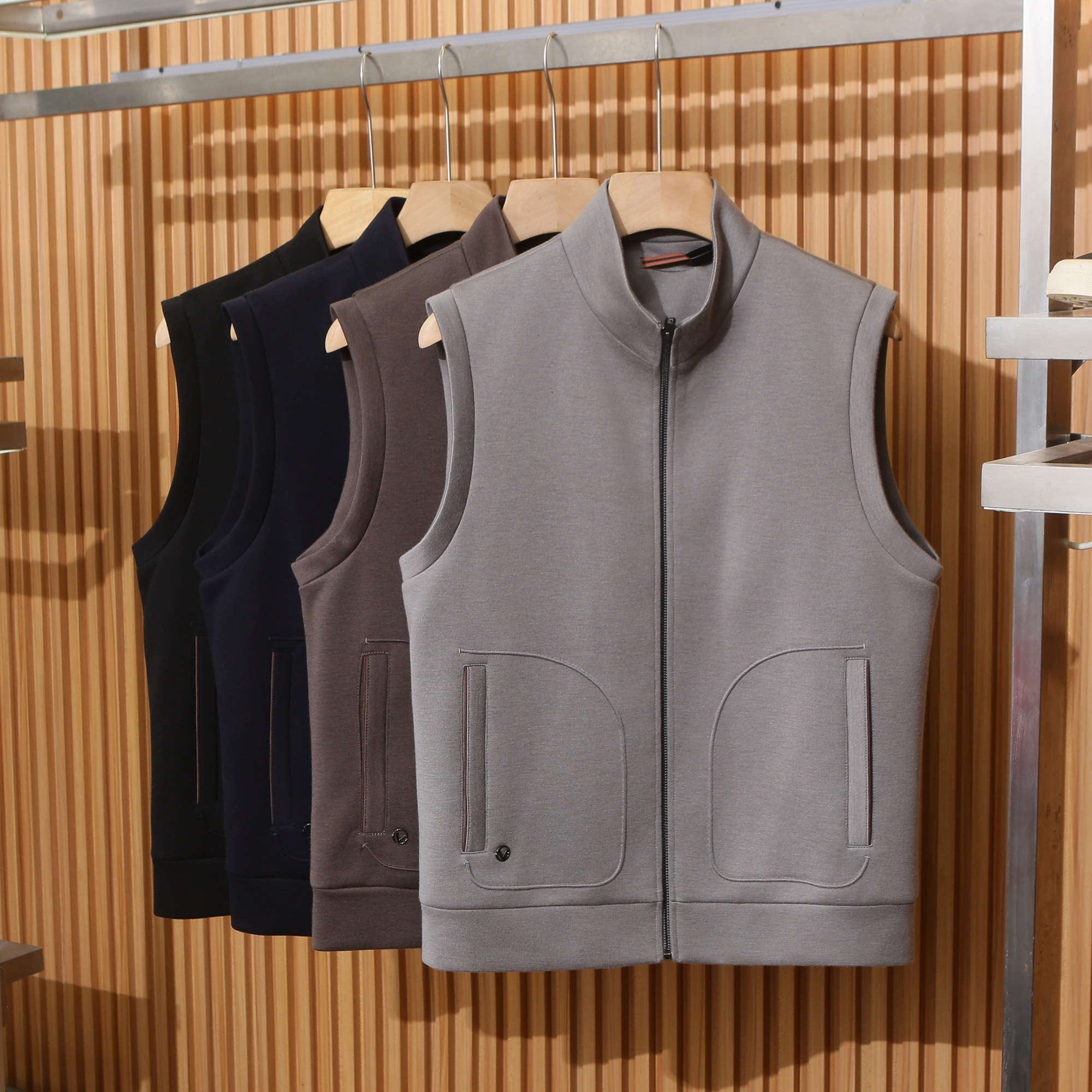 意式轻奢！羊毛混纺！秋冬男士立领弹力百搭商务休闲针织马甲背心,男装,常规马甲,淘宝优惠券,粉丝福利购,淘宝优惠卷