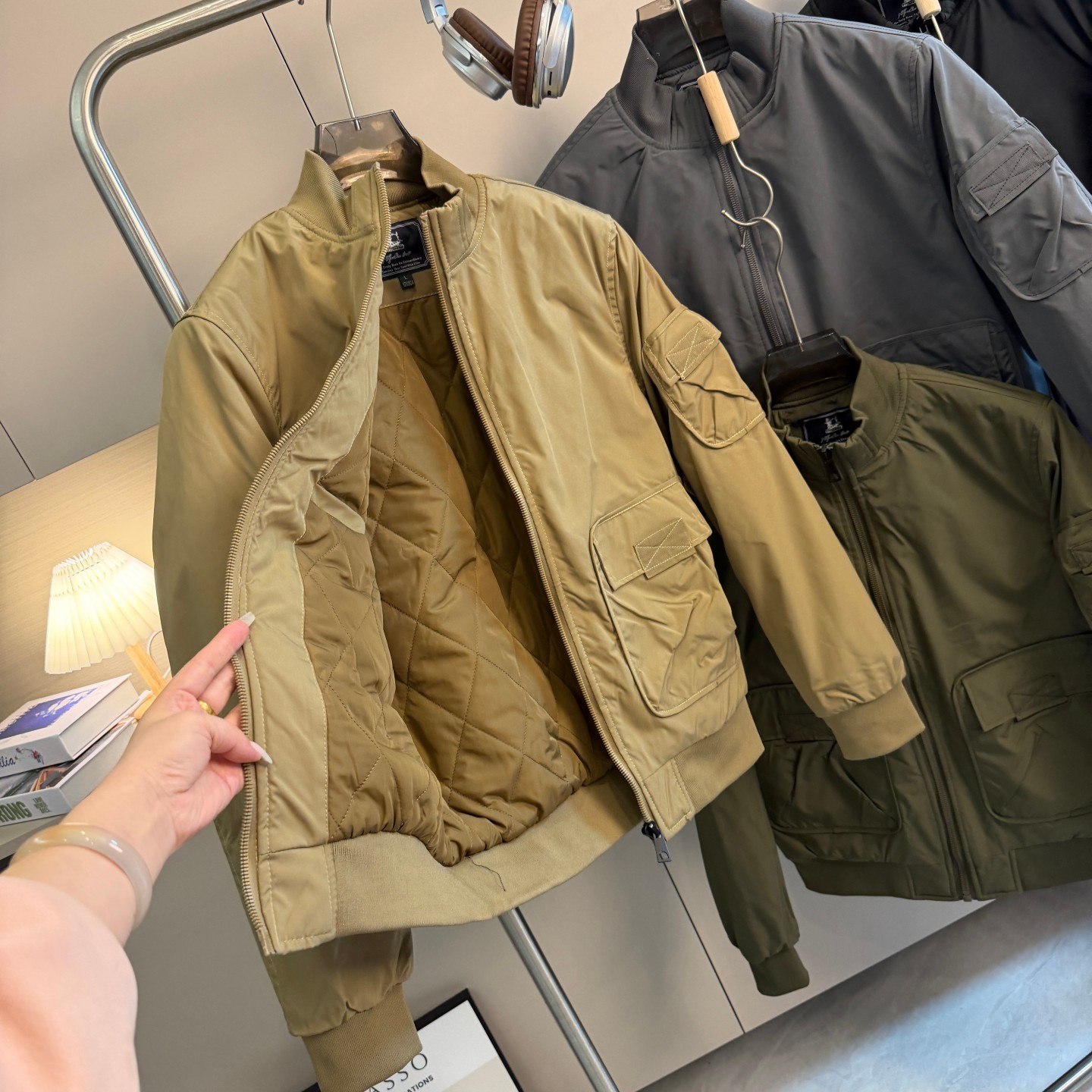 美式工装！复古硬汉风！秋冬男士休闲宽松多口袋夹棉飞行夹克外套