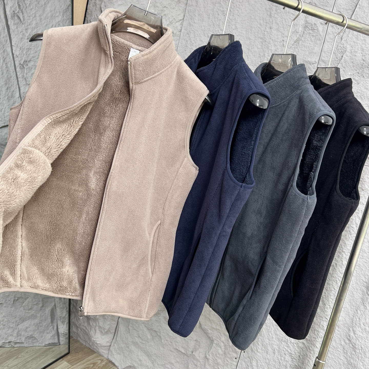 加厚保暖！摇粒绒+内里高密珊瑚绒！秋冬运动户外立领加绒马甲男