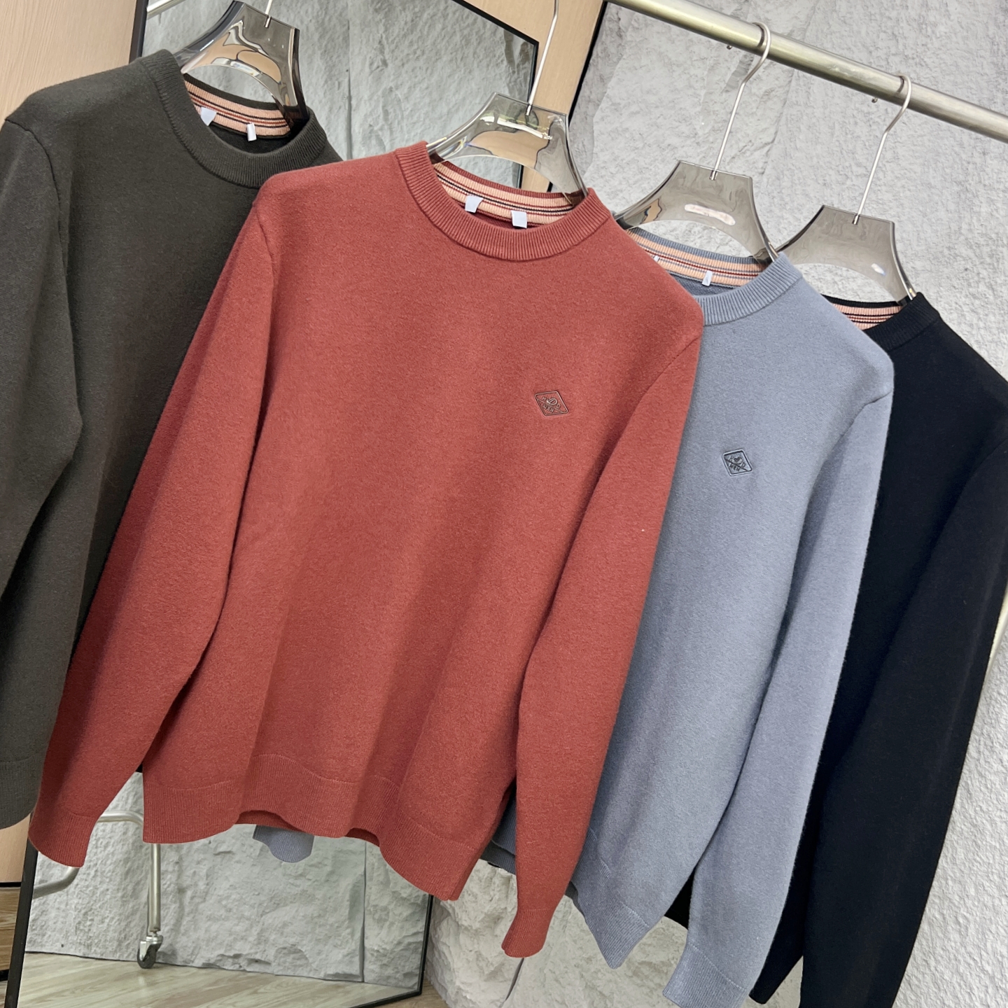 撤柜！莫代尔+绵羊毛混纺！加厚保暖！秋冬男舒适圆领针织衫毛衣