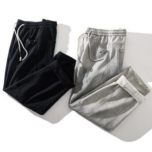 美式弯刀!复古做旧扎染!加绒加厚!男士秋冬水洗弯刀牛仔裤长裤