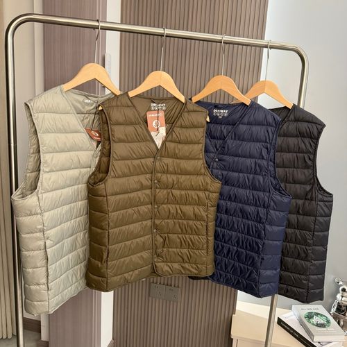 出K韩单！逆天牛货！轻暖系列！秋冬男女情侣V领保暖羽绒马甲背心