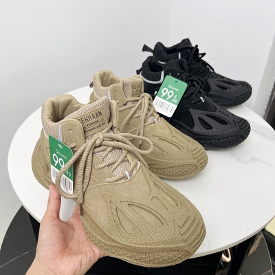 出口单 99.99美刀！软弹飞织鞋！秋冬男士户外高帮透气运动休闲鞋