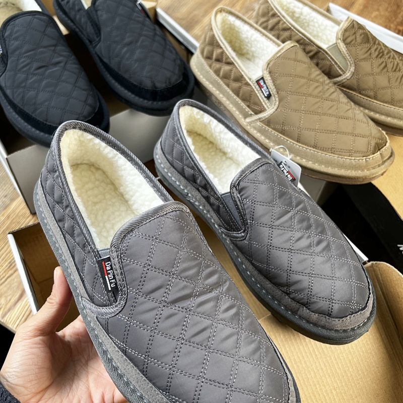 39刀！加厚绒内里！冬季男士复古轻便保暖一脚蹬绗缝休闲鞋棉鞋潮
