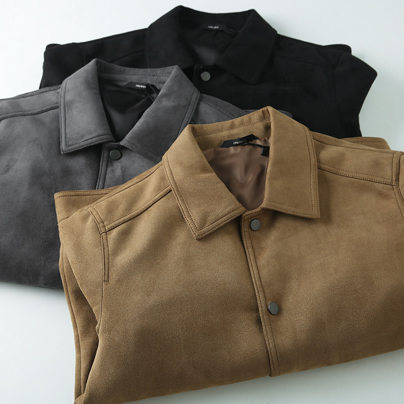 线下千元级！复古水洗麂皮绒！ODM公司休闲工装男士时尚翻领夹克,男装,夹克,淘宝优惠券,粉丝福利购,淘宝优惠卷