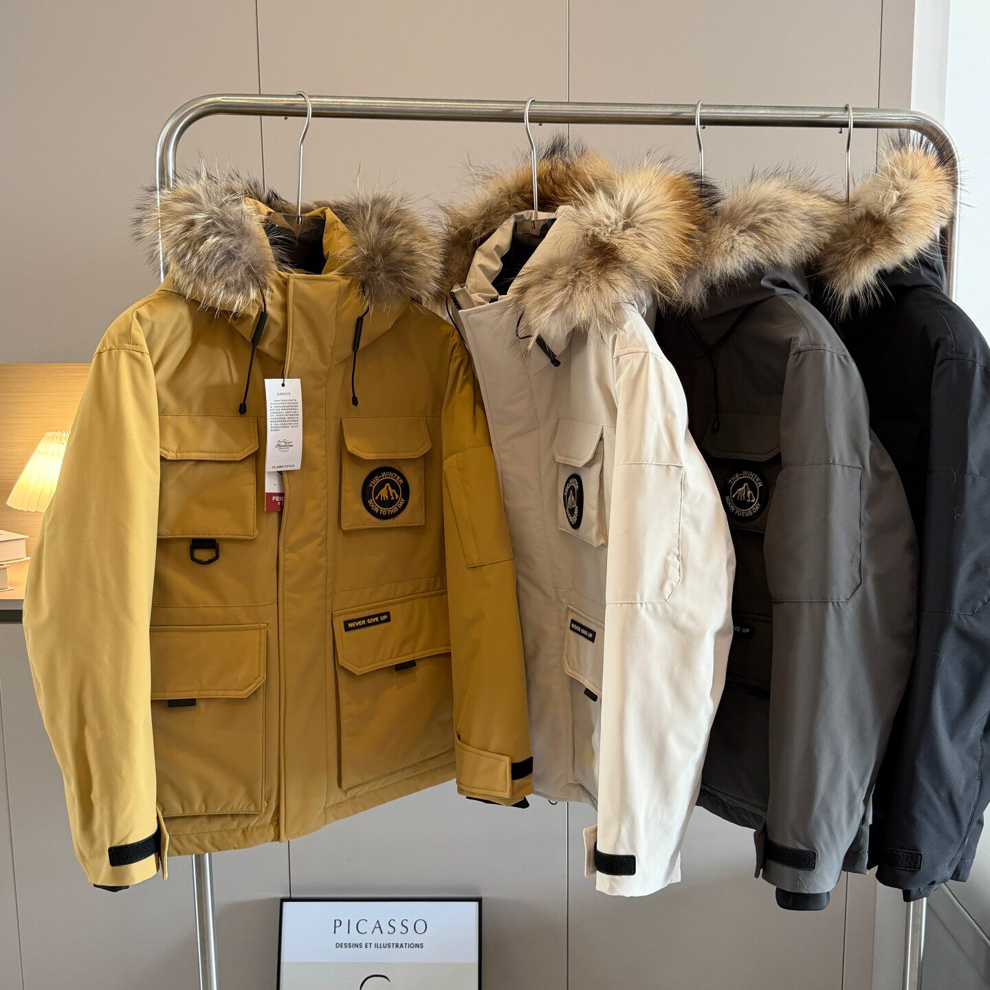 柜子平替！90鸭绒！冬季男女情侣户外工装机能真毛领连帽羽绒服潮,男装,羽绒服,淘宝优惠券,粉丝福利购,淘宝优惠卷