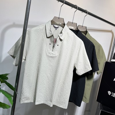穿搭利器！3D泡泡纱肌理高端夏季男女情侣款休闲百搭短袖Tpolo衫