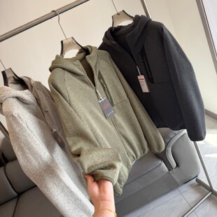 夹克 秋冬男女抓绒连帽保暖针织开衫 户外LT系列 花纱针织一体绒