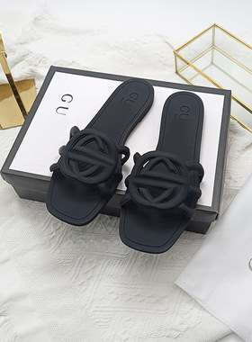 2025 women's fashionable flat slippers jelly shoes