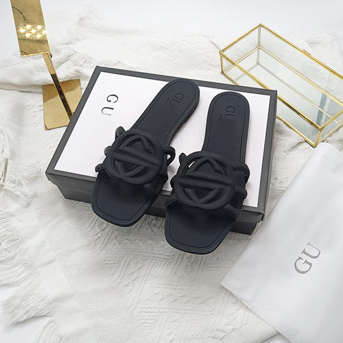 2025 women's fashionable flat slippers jelly shoes