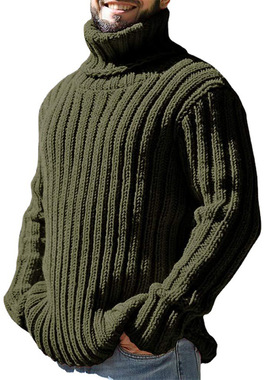 2025 solid color slim fit knitted top sweater men's clothing