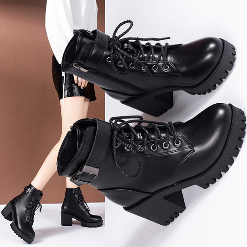 2025 Large Round Head Buckle Fashion Boots