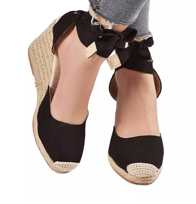 Sandals female round head wedges hemp rope shoes 坡跟凉鞋