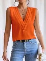 2025 Half High Collar Splicing Wave Pattern Chiffon Top thumbnail 3