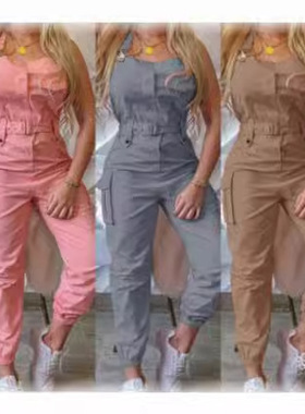 2025 jumpsuit with simple ankle strap and waist belt