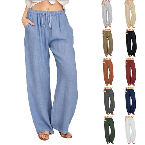 2025 Large Loose Cotton and Hemp Casual Pants