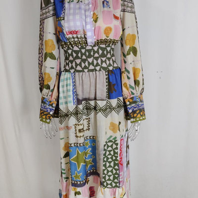 2025 temperament commuting printed lantern dress