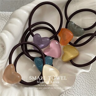 韩国东大门进口彩色果冻爱心ins风发圈扎头发绳皮筋