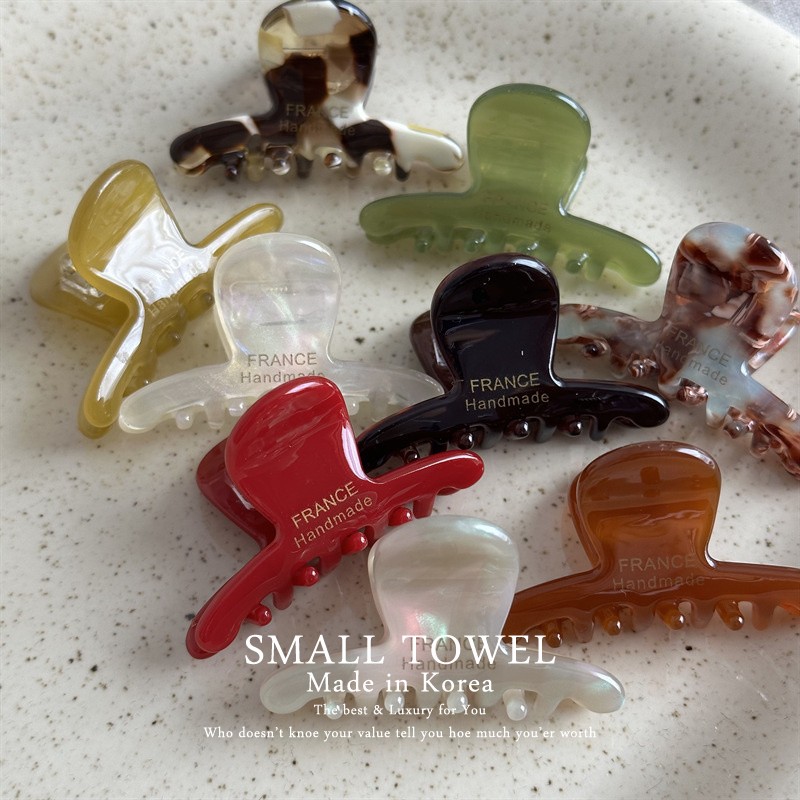 韩国进口FRANCE金标法式小号亚克力刘海小抓夹后脑勺半扎发卡头饰