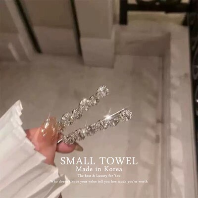 韩国进口陈都灵同款水晶满钻超闪重工水钻一字夹侧边夹刘海碎发夹