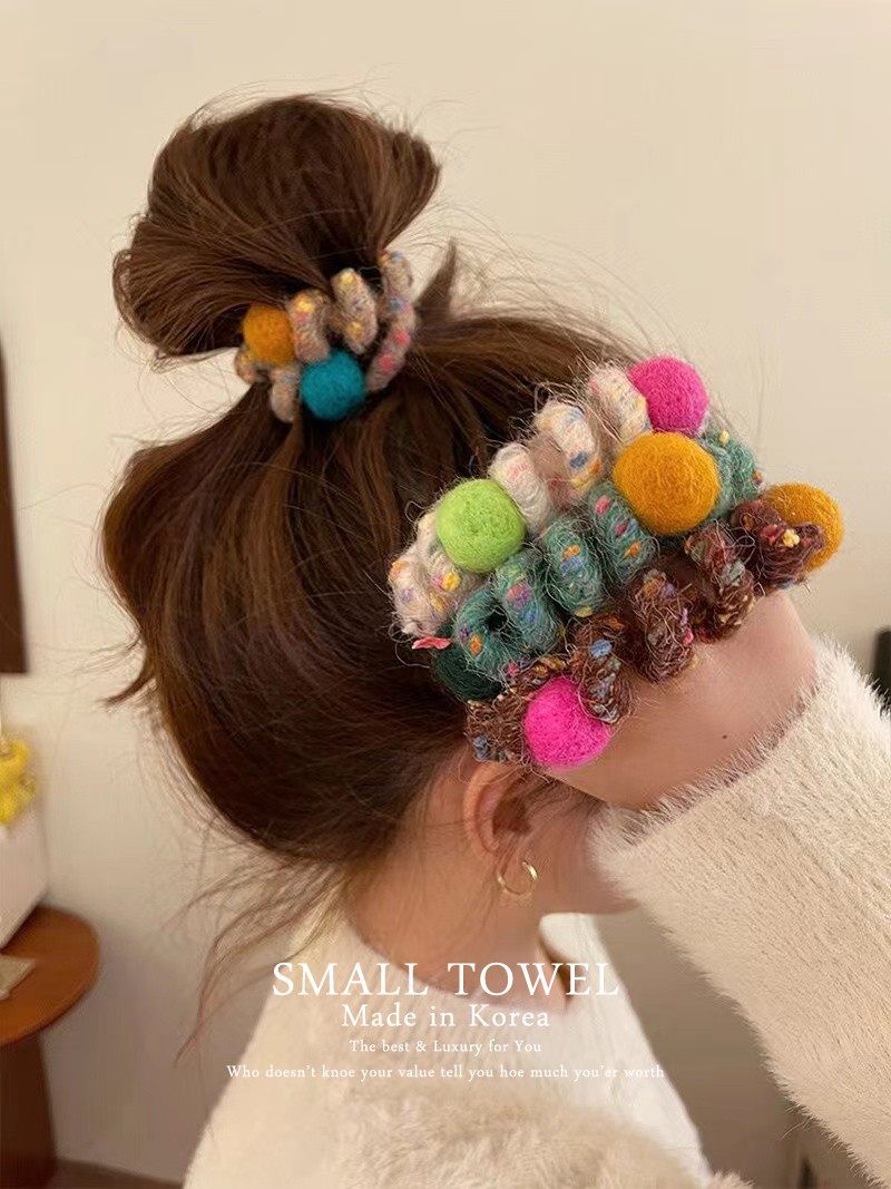 秋冬少女毛线电话线发圈