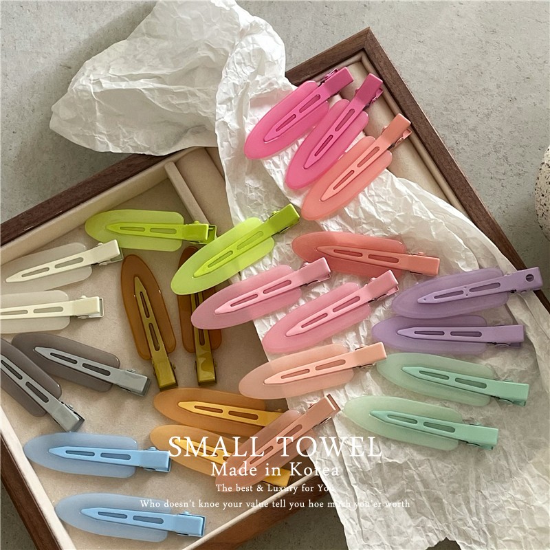 韩国进口糖果冻彩色无痕化妆夹刘海碎发夹侧边夹对夹发卡少女头饰