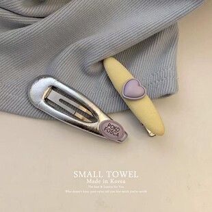 韩国进口高级法式ins奶油黄色爱心侧边夹bb夹刘海碎发夹发卡头饰