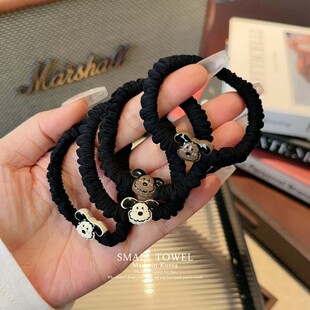 韩国东大门进口可爱小狗加粗发圈马尾皮筋丸子头发绳百搭耐用发饰