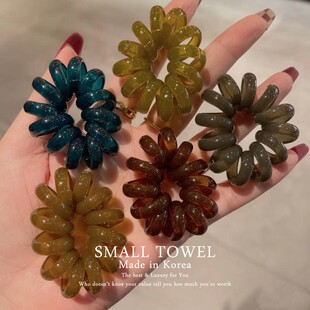 韩国进口秋冬莫兰迪色果冻彩色电话线发圈高弹力马尾皮筋丸子头绳