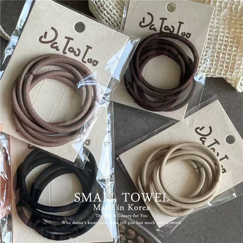 韩国东大门进口秋冬黑色咖色基础发圈马尾皮筋丸子头发绳百搭发饰