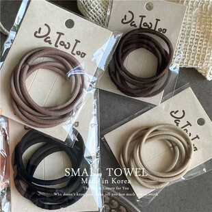 韩国东大门进口秋冬黑色咖色基础发圈马尾皮筋丸子头发绳百搭发饰