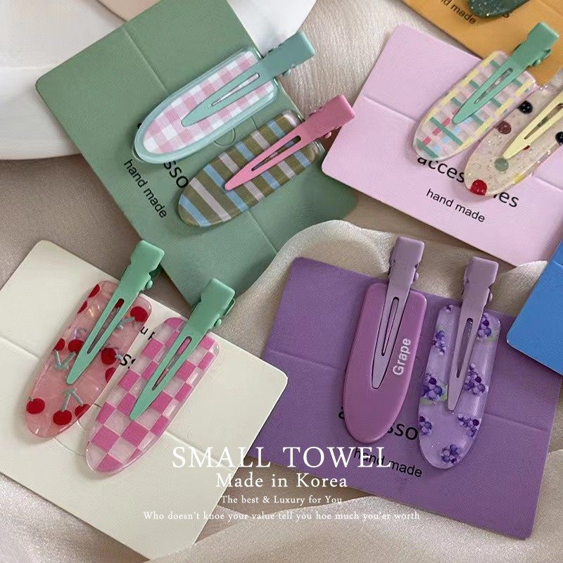 韩国东大门进口少女卡通彩色无痕化妆夹侧边夹刘海碎发夹发卡头饰