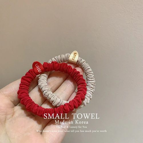 韩国进口高级新年红色min小肠圈高弹力耐用皮筋发圈丸子头绳发饰