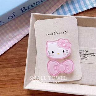 韩国东大门少女儿童糖果彩色kt猫咪蝴蝶结侧边夹鸭嘴夹刘海碎发夹